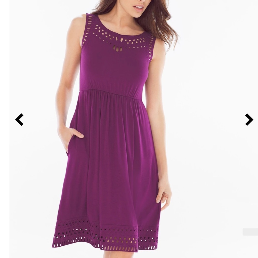 Soma Cutwork Sleeveless Dress Henna Plum Size Medium